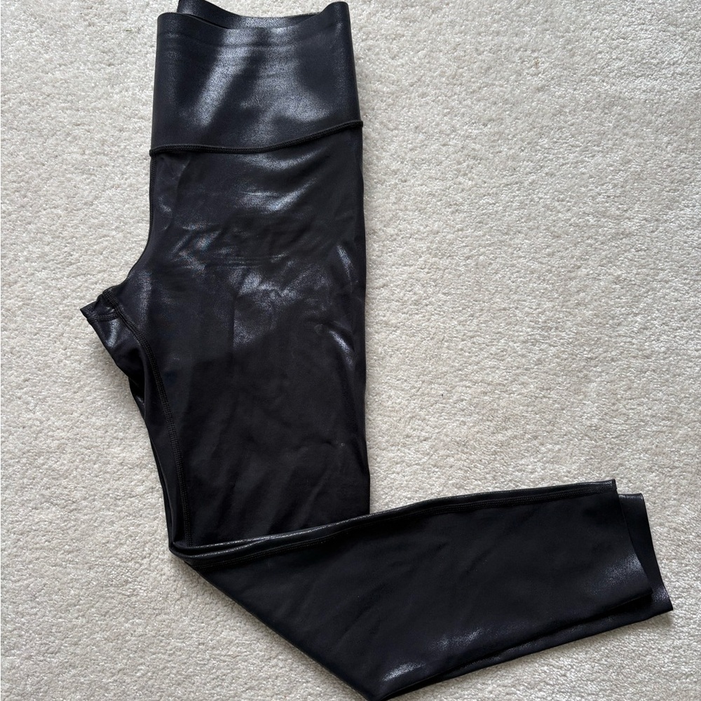 Knix x Bird’s Papaya Tummy Control Black Faux Leather Leggings